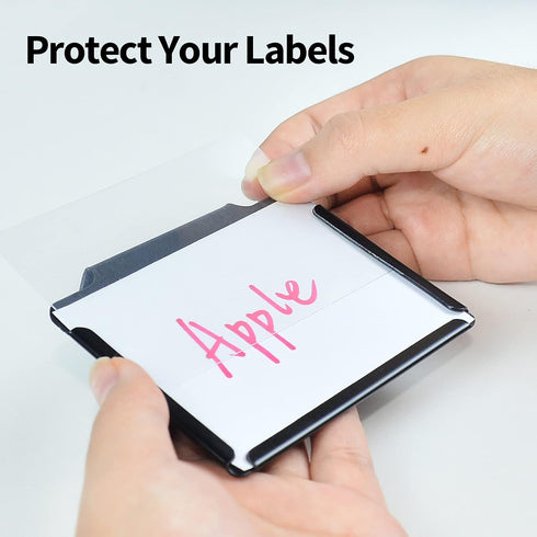 20 PCS Basket Bin Labels Clip on Removable PVC Kitchen Pantry Clip Label Holder for Basket Organization Box or Storage Bins-Includes1 White Chalk ...