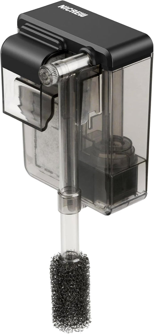 NICREW Slim Aquarium Filter, Quiet Fish Tank HOB Filters for up to 5 Gallon Aquariums, Adjustable Flow, 42 GPH, 3W...