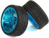 Mxfans 4Pcs Plastic Tires & Blue 10-Spokes Aluminum Wheel Rims for RC 1:10 On-Road Car...
