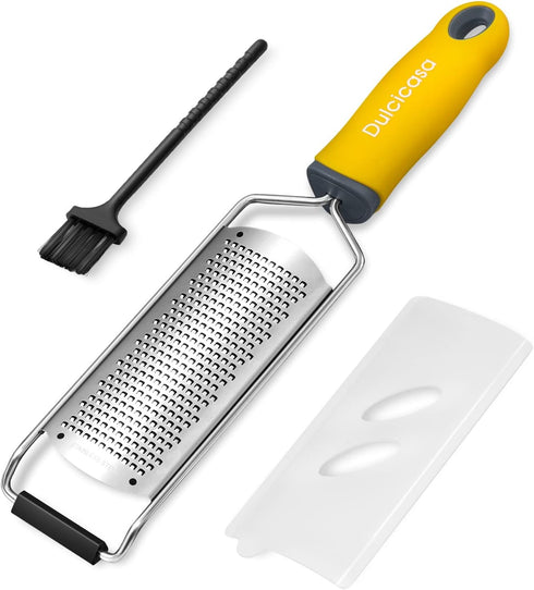 Classic Zester and Grater - Professional Kitchen Lemon Zester for Lime, Cheese, Garlic, Ginger, Chocolate, Vegetables, Fruits, Dishwasher Safe (Wi...
