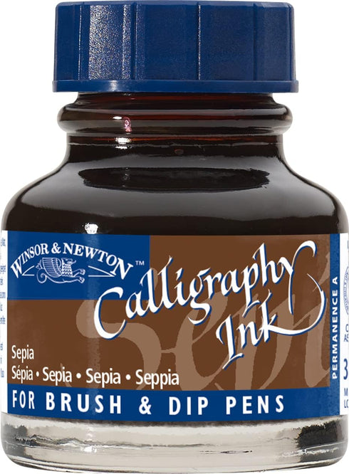 Winsor & Newton Calligraphy Ink, 30ml (1-oz) Bottle, Sepia...