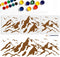 3pcs Mountain Stencil 33×10.9inch Splicing Style Mountain Bird Template with Paint Brush Reusable Mountains Landscape Stencil for DIY Wall Art Fur...