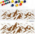 3pcs Mountain Stencil 33×10.9inch Splicing Style Mountain Bird Template with Paint Brush Reusable Mountains Landscape Stencil for DIY Wall Art Fur...