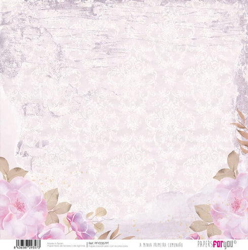 Papers For You - Scrapbooking Paper Kit in Portuguese | "A Day of Illusion Brown Haired Girl" Collection | Includes 12 Double Sided Papers with Va...