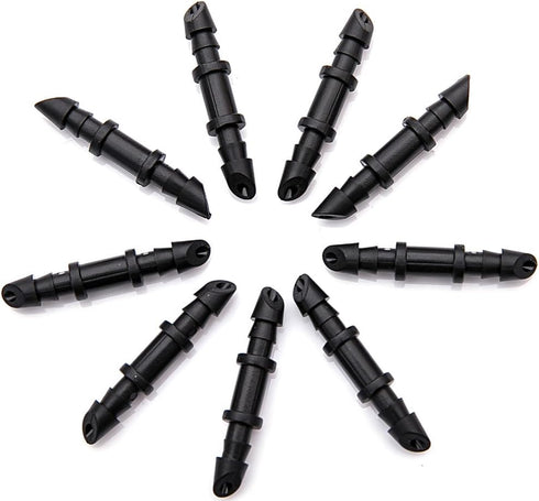 5mm (Dia) Double Barbed Hard Plastic Water Hose Straight Connector Fitting, Micro Drip Irrigation Systems Quick Connect Hose Sprinkler Adapters Fi...