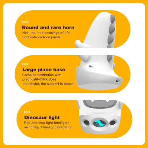 ANNSKIN Wireless Charger Mount 15W Cute Dinosaur Fast Charging Car Phone Holder Stand Silicone Anti-Slip Desk Phone Stand Compatible with iPhone S...