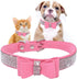 Rhinestones Bowknot Pet Dog Collar Adjustable Sparkly Crystal Studded Velvet Collar for Puppy Small Medium Large Pet,Pink,XS:(Neck 8-10.6")...