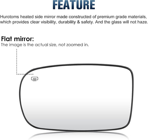 Driver Side Mirror Fit for Chrysler 200 2011-2017 / Chrysler 300 2012-2021 / Dodge Charger 2011-2021 Heated Rear View Mirrors Replace for 68101147...