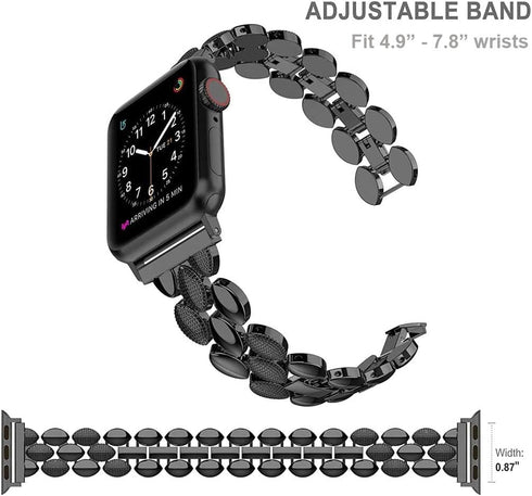 Moolia Elegant Metal Strap Compatible with Apple Watch Band 38mm 40mm 41mm 42mm Metal Fashion Women Replacement Strap Bracelet for iWatch Series 1...