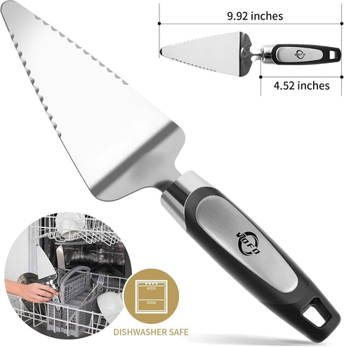 Flatware Pie Server Stainless Steel Cake Pizza Cutter Tart Dessert Slicer (Black)...