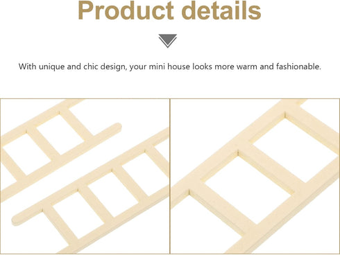 Toyvian Mini Wooden Step Ladder, Mini Wood Doll House Ladder, 1: 12 Miniature Ladder, DIY Craft Accessory, for Doll House Accessories, Fairy Furni...