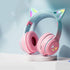Bluetooth earphones, cute styling earphones, foldable breathing color light, wireless Bluetooth 5.0, can be linked and used on mobile phones, tabl...