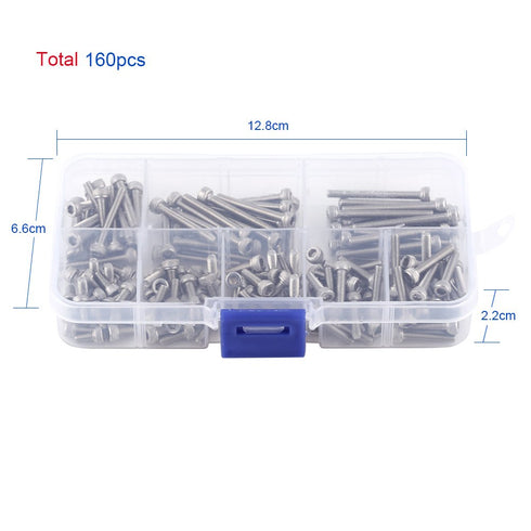 M3 Cap Head Screws, 100pcs M3*6/8/10/12/16/20/25/30 304 Stainless Steel Metric Thread Hex Socket Cap Head Screws Bolts Machine Fastener Tools for ...
