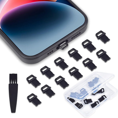 12PACK Lightning Anti Dust Plug with Easy-Grip Tab Compatible with iPhone 14,14 Pro Max,iPhone 13,13 Pro Max,12,11,11 Pro,X,XS,XR,8,7,iPhone Charg...