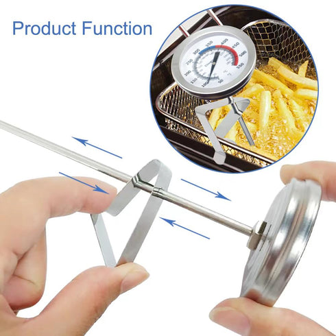 Candy Thermometer(2 Pack) with 12" Probe & Pot Clip,Oil Thermometer for Fring, Deep Fry Turkey Thermometer - Classical Thermometer for Cooking for...
