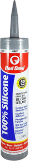 Red Devil 081650 100% Silicone Architectural Grade RTV Sealant, A Water-Resistant Adhesive for Interior and Exterior Use, 2.8 oz. Tube, Gray, 1-Pa...