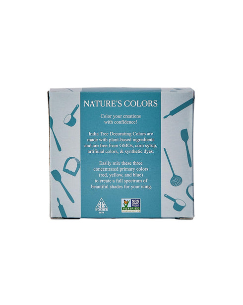 Natural Liquid Food Coloring Set – Plant-Based, Dye-Free, Non-GMO, Allergen-Free, 3 Bottles (Red, Yellow, Blue), 1.265 oz – India Tree Nature’s Co...