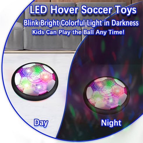 VNVDFLM Hover Soccer Ball Toys for Boys, LED Light Soccer Balls with Soft Foam Bumpers?, Indoor Outdoor Air Floating Hover Ball Football Game Kids...