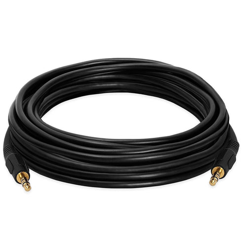 Cmple - 3.5mm Aux Audio Cable Stereo 25 ft Male to Male Speaker Cable Auxiliary Cord Adapter for Car, Phone, Headphones - Black...