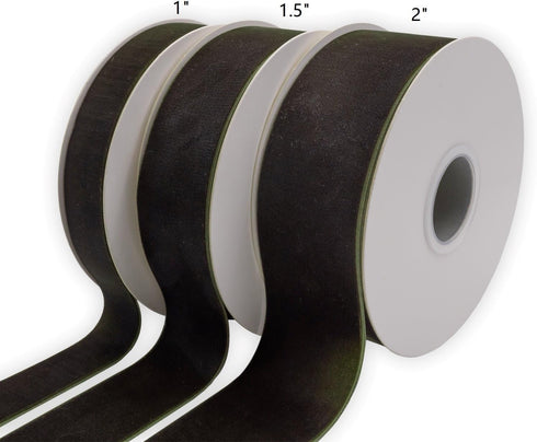 Olive Green Velvet Ribbon Single Sided,2 Inch by 10 Yards Spool...