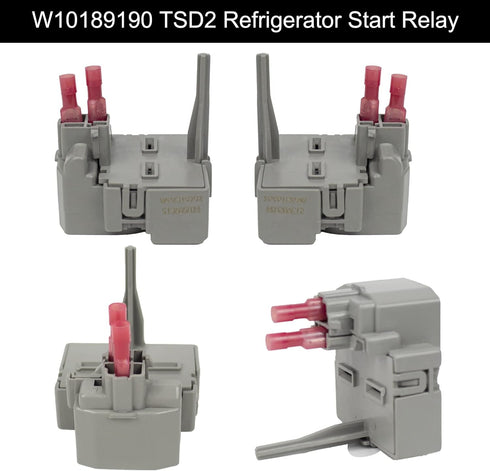 2319792 W10189190 W10197428 QD TSD2 Refrigerator Start Device Combination W10662129 Capacitor Compatible with Kenmore Electrolux Whirlpool Freezer Compressor Start Relay 241527803 241941003 2255198