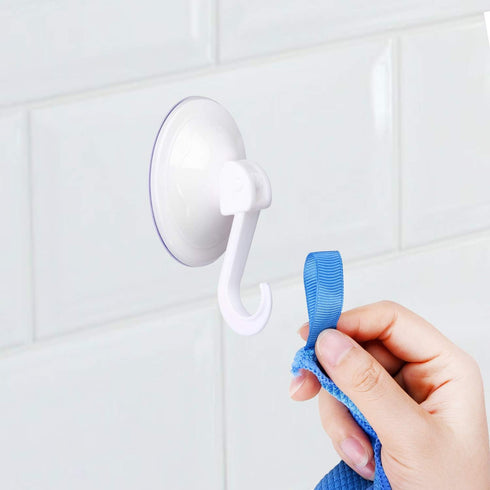 Suction Cup Hooks, Pack of 12 - Locking System - Extra Strong Vacuum Suction Power - Ideal Kitchen or Bathroom Hangers - For Towels, Bathrobes, Co...