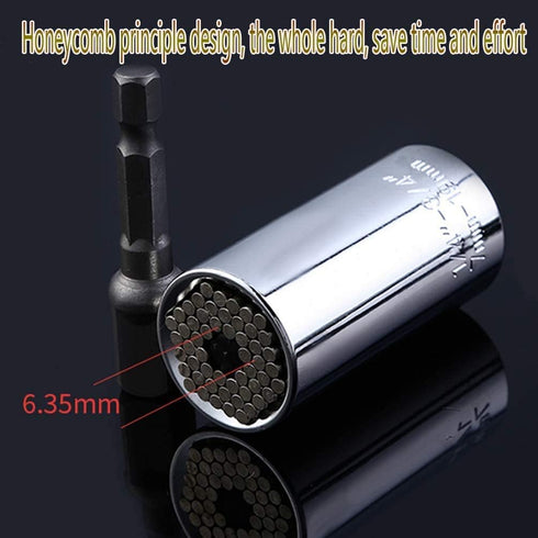 Universal Socket Wrench Socket Set 1/4"-3/4"?7mm to 19mm ?Ratchet Universal Sockets Set with Wrench Power Drill Adapter for Men Him Husband Dad Fa...