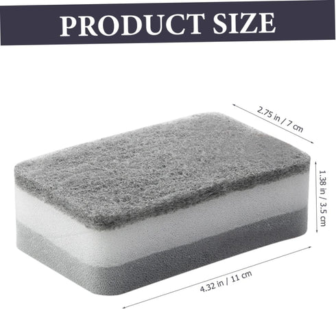 Housoutil 10pcs Sponge Scouring Pad Cleaning Sponge Pan Cleaning Brush Kitchen Scrub Sponges Pan Cleaner Sponge Kitchen Wok Sponge Dish Sponges fo...