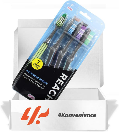 Reach Advanced Design Adult Toothbrush (7 Count) Firm Toothbrush, Effectiveness, Precision & Cleaning | Hygiene Routine...