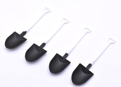 50PCS Plastic Disposable Mini Ice Cream Dessert Spoon Shovels Pudding Yogurt Spoons for Family or Party(Black and white)...