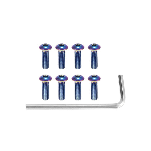 X AUTOHAUX 8pcs M5x0.8 Round Head Car Steering Wheel Screw Bolts Taper with Wrench Colorful...