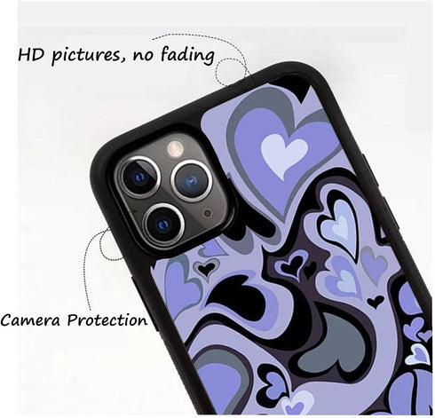 Cute Phone Cases Purple Love Heart Cute Phone Case Slim Soft Protective Phone Case Compatible with iPhone 11...