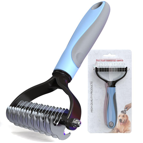 Pet Grooming Brush, Double Sided Deshedding for Dogs & Cats, Skin Friendly Grooming Dog Brush, Pet Shedding Brush,Undercoat Rake for dogs Grooming...