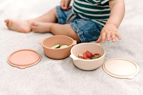 2 Pack Silicone Bowls with Lids, for Babies and Toddlers, BPA Free, Dishwasher, Microwave, and Freezer Safe...