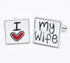 I Love My Wife Square Cufflinks for Men Wedding Dress In Gift Case Classic Square Men's Cufflinks Set for Wedding Party Birthday Anniversary Dress...