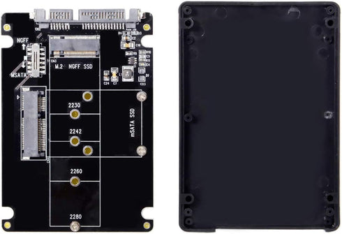 Cablecc Combo M.2 NGFF B-Key & mSATA SSD to SATA 3.0 Adapter Converter Case Enclosure with Switch...