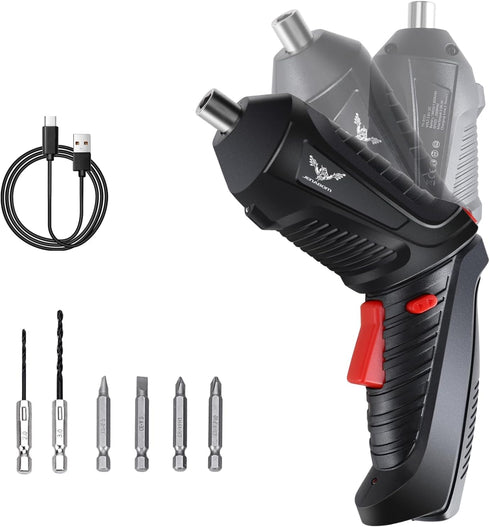 8 in 1 Electric Screwdriver Cordless Drill Rechargeable Set 3.6V Li-ion 3.5N·m Max Torque Electric Rotatable LED Light Screwdriver Multi-Angle Wor...
