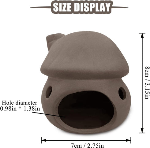 WishLotus Aquarium Cave Decoration, Durable Aquarium Fish Hideout Ceramic Fish Tank Ornament Mushroom House Fish Tank Betta Hidden Tunnel for Fish...