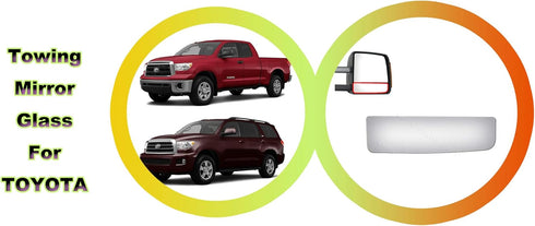 WLLW Mirror Glass Replacement for 07-21 Tundra 08-17 Sequoia Pickup Passenger Side -Lower...