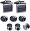 Mens Cufflinks and Tuxedo Studs Set in Gift Box (Carbon Fiber), Jewelry or Accessories in Gold Silver Black Tone, Matching with Shirts Vest and Bo...