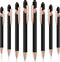 8 Pieces Ballpoint Pen with Stylus Tip Black Ink 2 in 1 Stylus Metal 1.0 mm Medium Point Smooth Pen Rainbow Colorful Rubberized Ballpoint Pen for ...