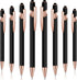 8 Pieces Ballpoint Pen with Stylus Tip Black Ink 2 in 1 Stylus Metal 1.0 mm Medium Point Smooth Pen Rainbow Colorful Rubberized Ballpoint Pen for ...