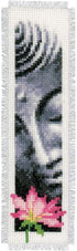 Vervaco Cross Stitch Bookmark Kit Lotus and Buddha (Set of 2) 2.4" x 8"...