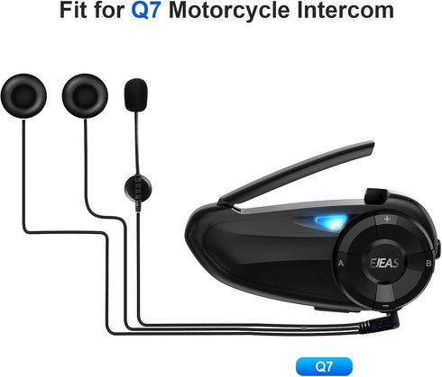 EJEAS Upgrade Helmet Bluetooth Headset Headphone Accessory with Comfortable Earmuffs for Better Noise Cancellation, Suitable for Q2/Q7 Motorcycle ...