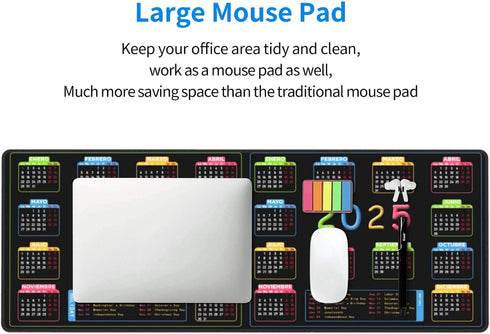 Calendar 2024 Calendar 2025 Mouse Pad Extended Large Non Slip Rubber Base Big Keyboard Mat...