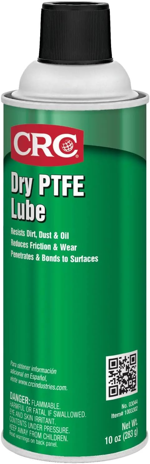 CRC Dry PTFE Lube, 10 Wt Oz, NSF H2 Registered Lubricant with Advanced Dry Film Technology, Plastic-Safe, Aerosol Spray (Pack of 1)...