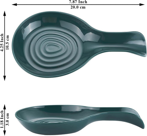 Kyraton Spoon Rest 2 Pack, Plastic Spoon Holder For Kitchen Counter, Kitchen Utensil Rack For Spoons, Tongs, Spatulas, Spoon Rack For Hob, Spatula...