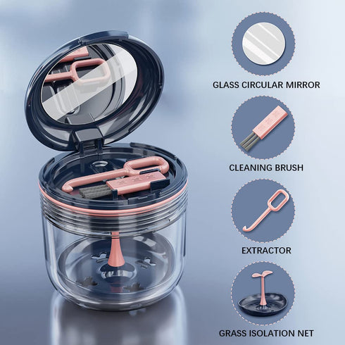 DIY pattern Denture Cup, Definitely No-Leak Denture Bath Box, Denture Case with Strainer & Mirror,Completely Clean Care for Retainer case, With br...