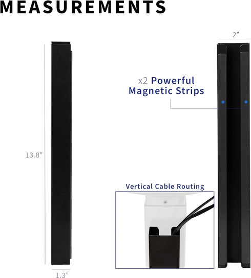 VIVO Steel Magnetic 14 inch Vertical Cable Management Channel, Cord Organizer, Wire Hider Cover for Home and Office, Black, DESK-AC01-1MB...