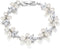 EVER FAITH Women's CZ Simulated Pearl Bridal Wedding Flower Leaf Filigree Stunning Tennis Bracelet...